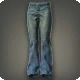 Stonewashed Bell-bottom Twill Trousers